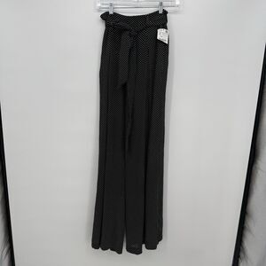 Zara Black & White Polka Dot Trouser Pants Belted Size Small
